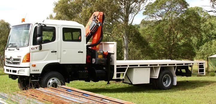 Hino Dual Cab GT500 Series 1322 Crane Truck for sale QLD 