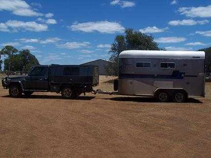 Equss 3 Horse Float and Toyota Landcruiser 70 Series for sale Qld