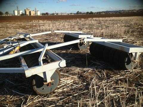 Rubber Tyre Roller and Cole Seed and Superbin Farm Machinery for sale Vic